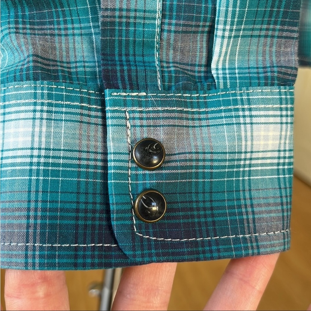 PENDLETON Western Snap-Front Shirt Plaid Turquoise
Medium - Picture 6 of 12